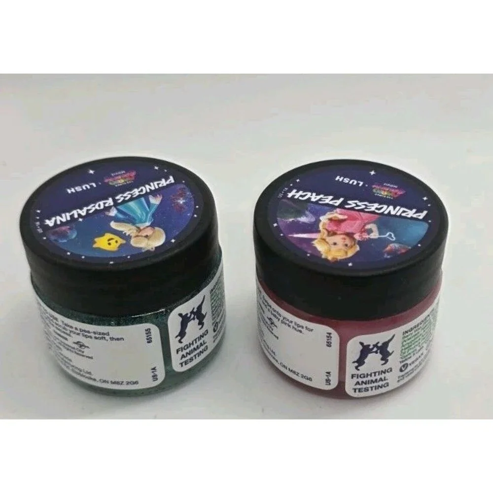 Lush X Mario Galaxy Princess Rosalina Lip Scrub & Princess Peach Lip Jelly Set